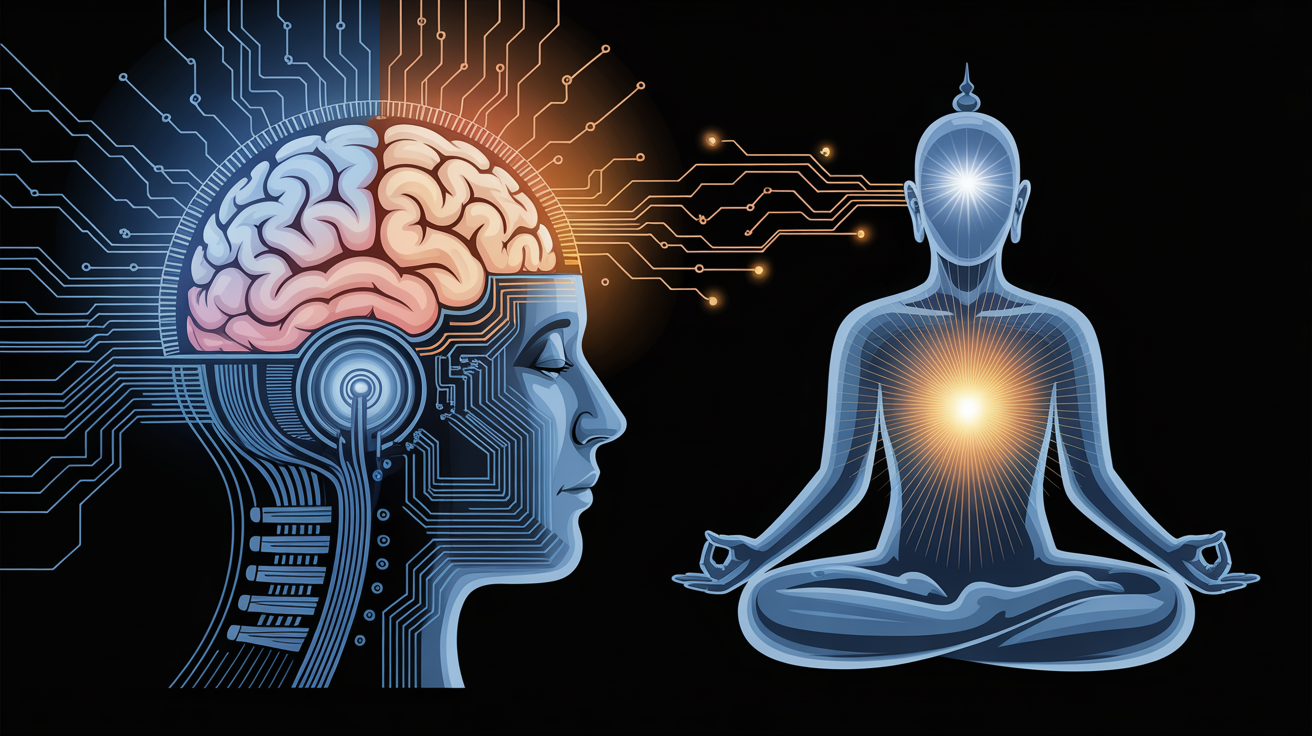 Consciousness versus artificial intelligence - human awareness intertwined with computational patterns